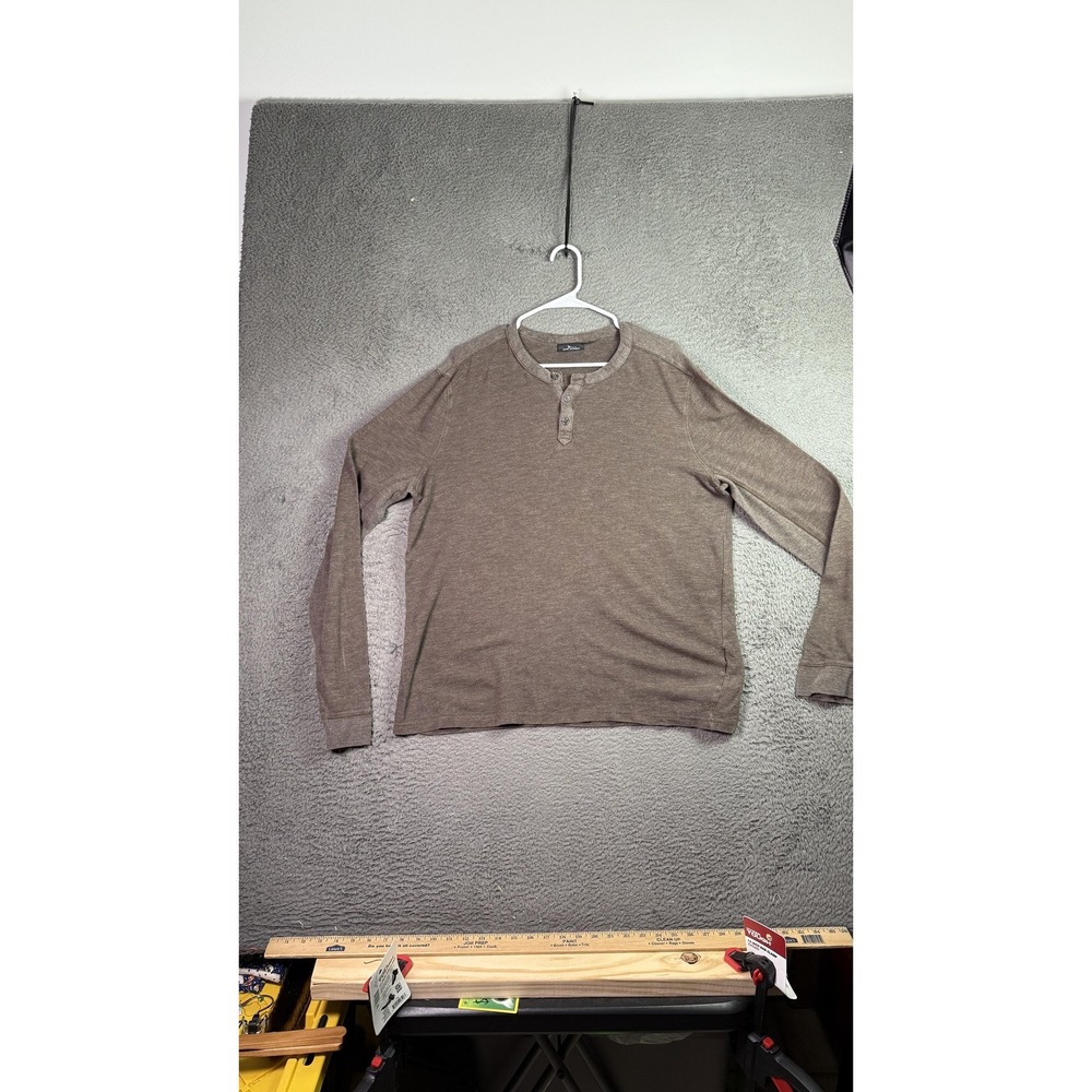 Marc Anthony Henley Sweater Mens XL Brown Long Sleeve‎ Casual Pullover Knit Top